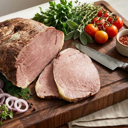 cooked roast beef silverside