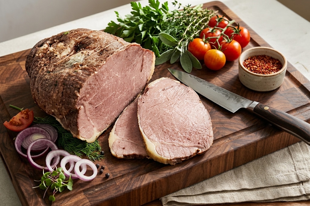 cooked roast beef silverside